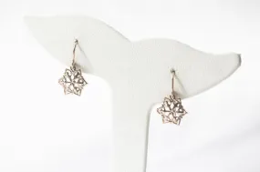 Rose Gold Snowflake Dangle Earrings