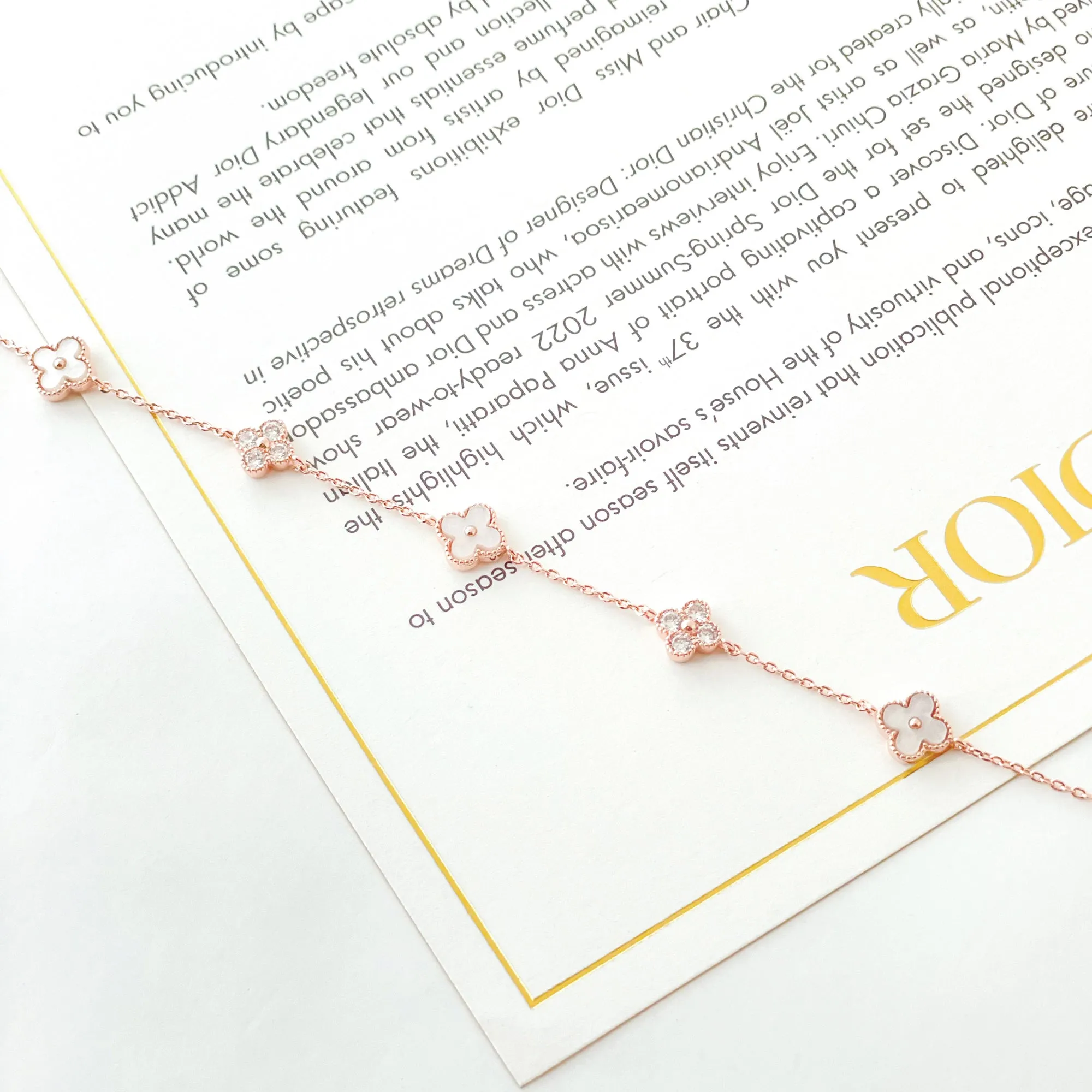 Rose Gold Vanya Diamond Clover Bracelet