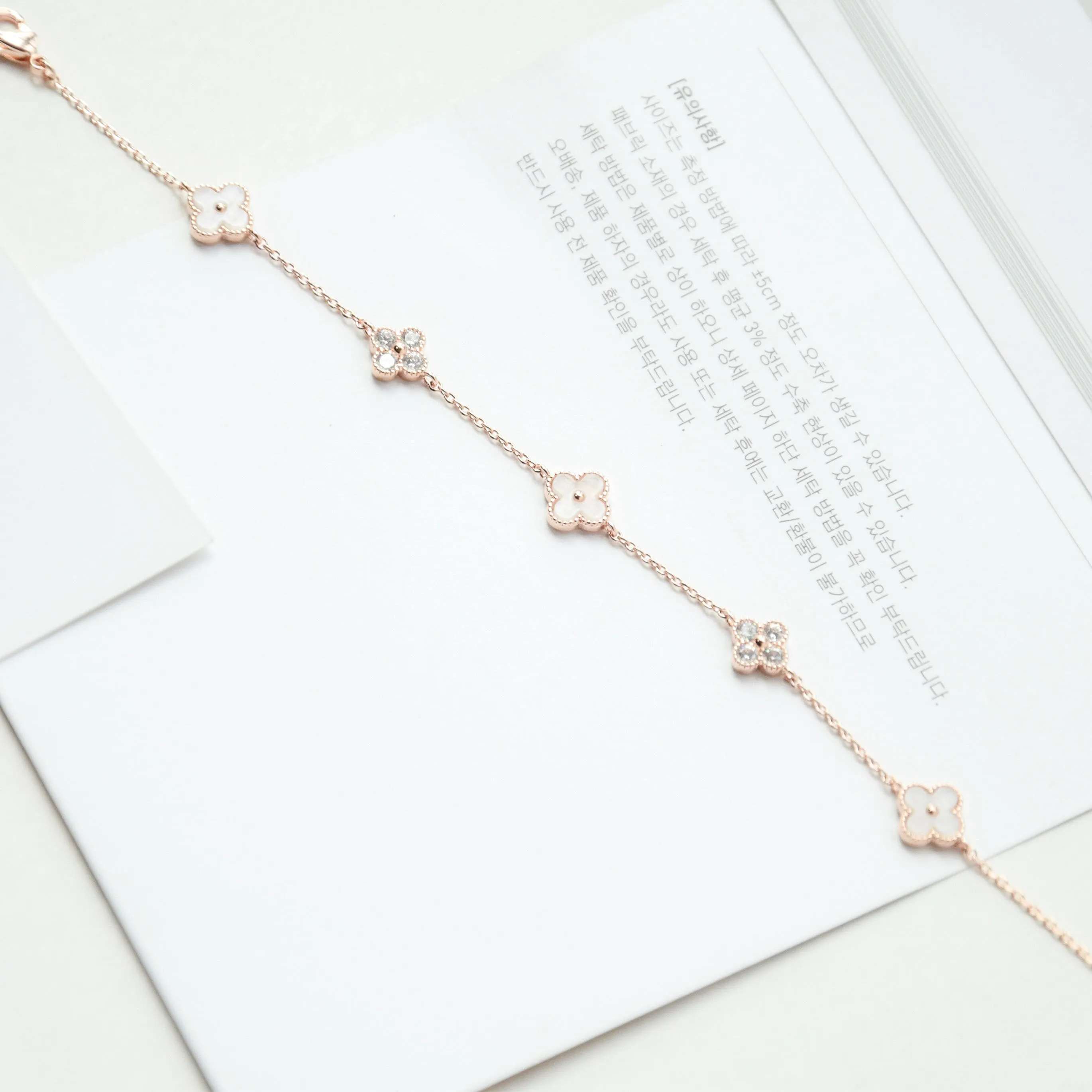 Rose Gold Vanya Diamond Clover Bracelet