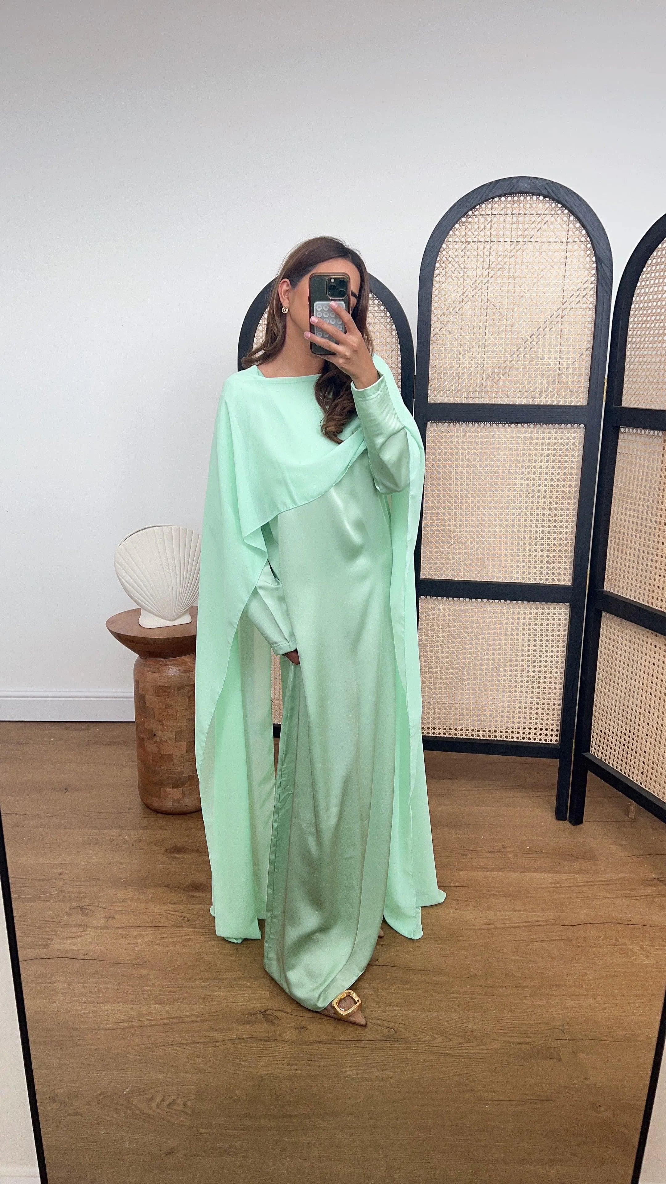 Sai dress mint full sleeve- OUTLET