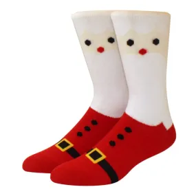 Santa Clause Face Socks (Adult Large - Men's Shoe Sizes 8-12)