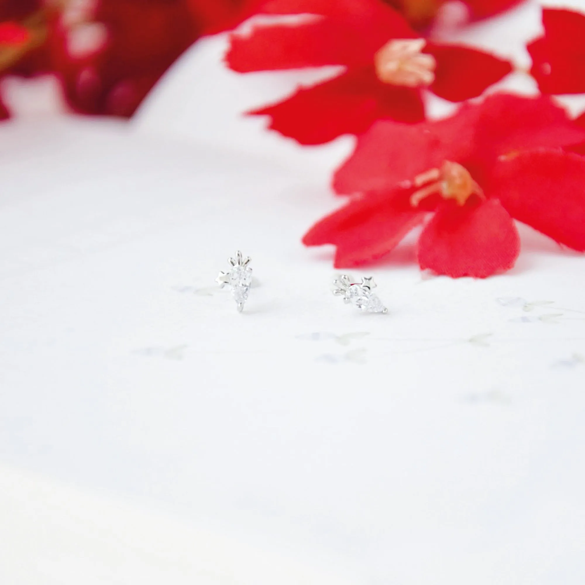 Silver Blissful Carrot Earrings