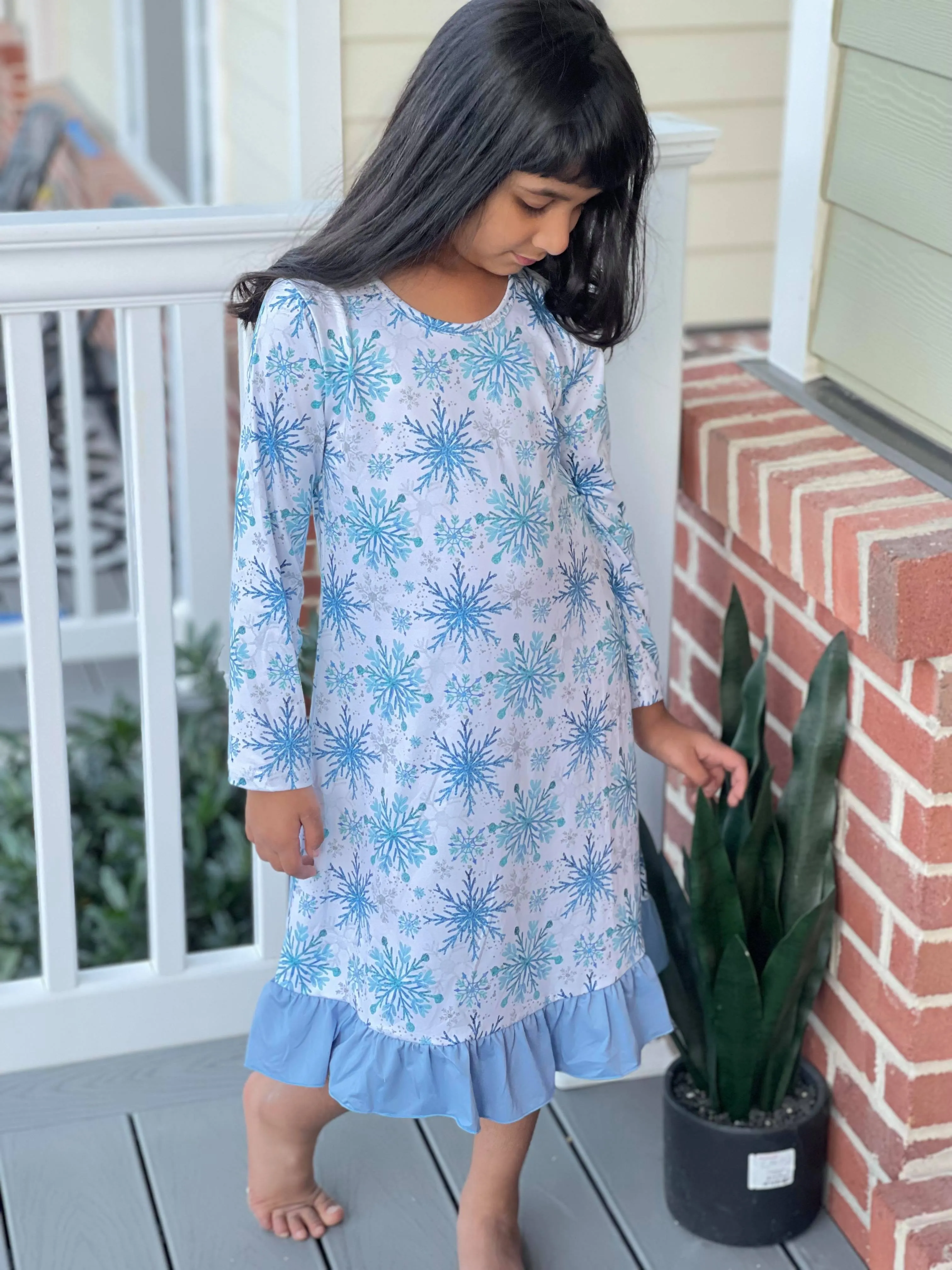 SNOWFLAKE NIGHTGOWN - BLUE