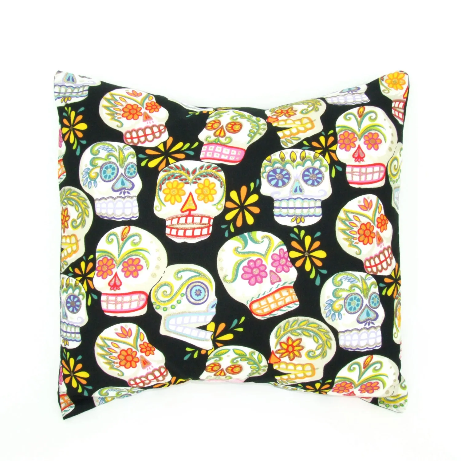 Sugar Skulls Day of the Dead  Pillow Cover  18 x 18 #P240