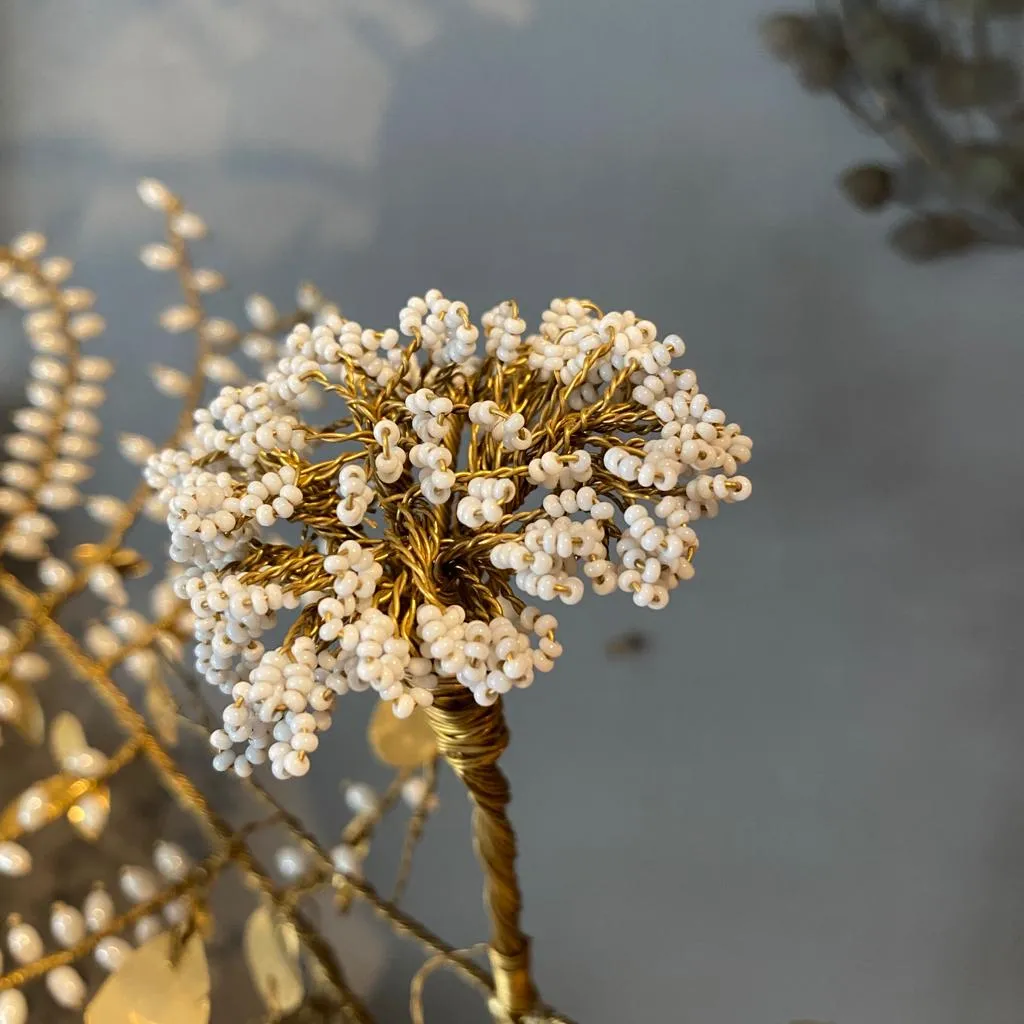 Tall White Bead Flower Stem B - Botanical Range - Walther & Co