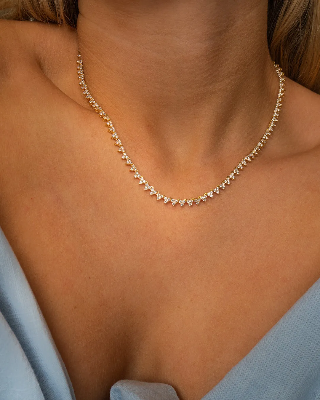 The Isabelle Stud Tennis Necklace