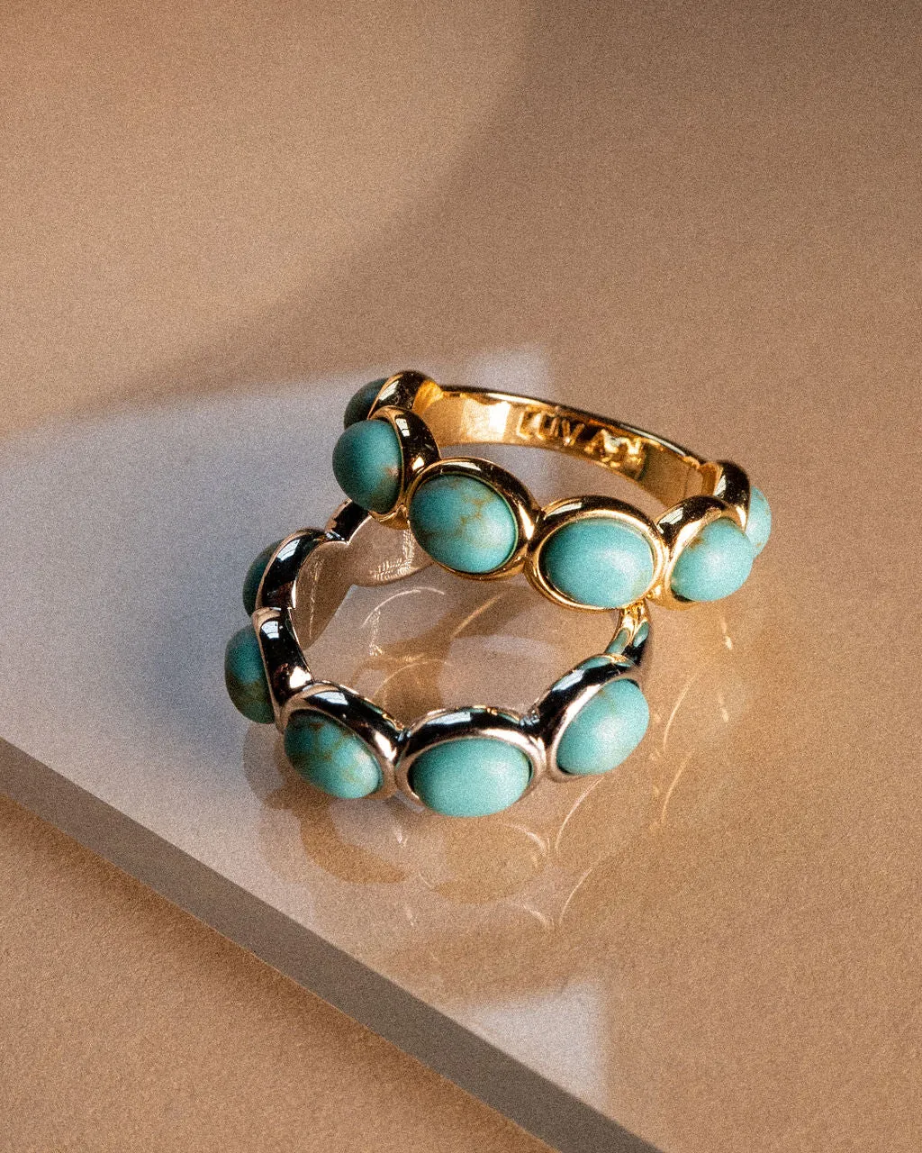 Turquoise Stone Ring- Silver