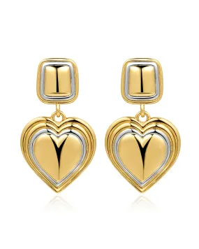 Two-Tone Heart Earrings