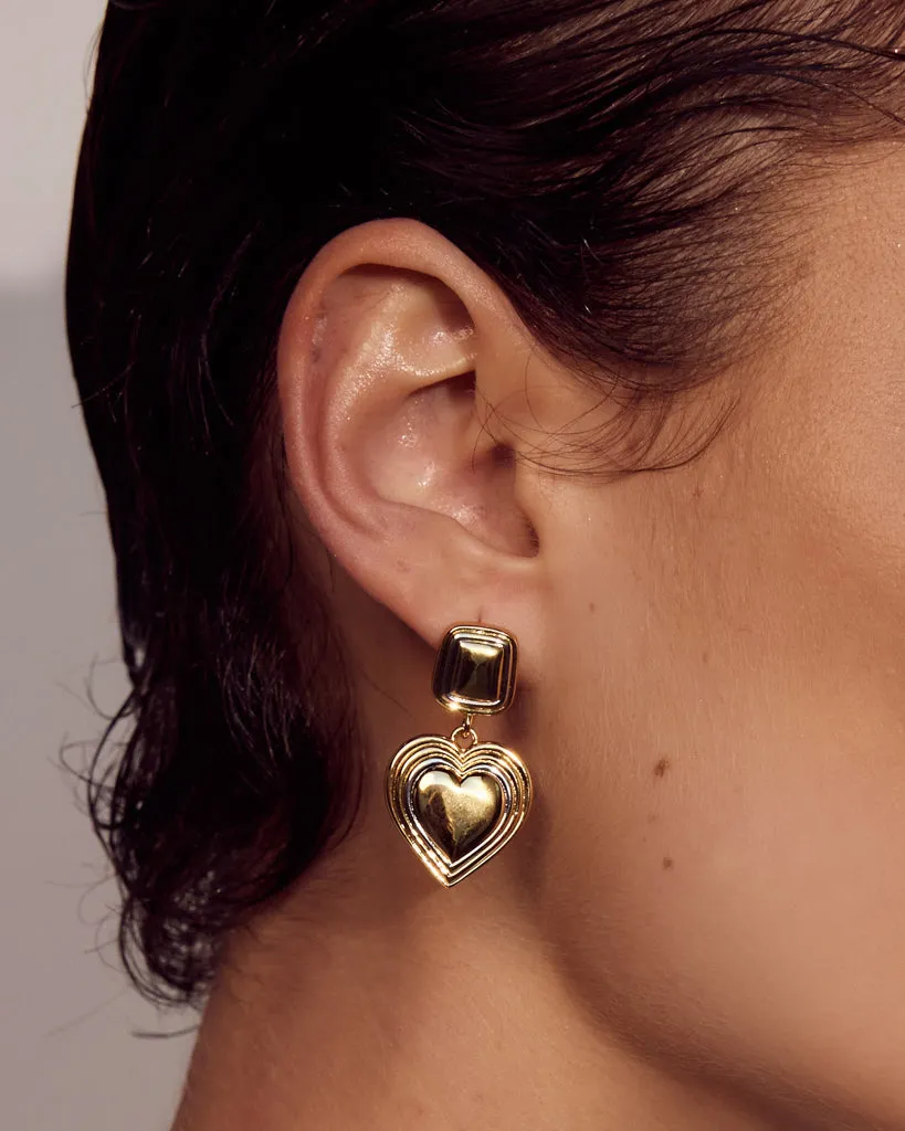 Two-Tone Heart Earrings