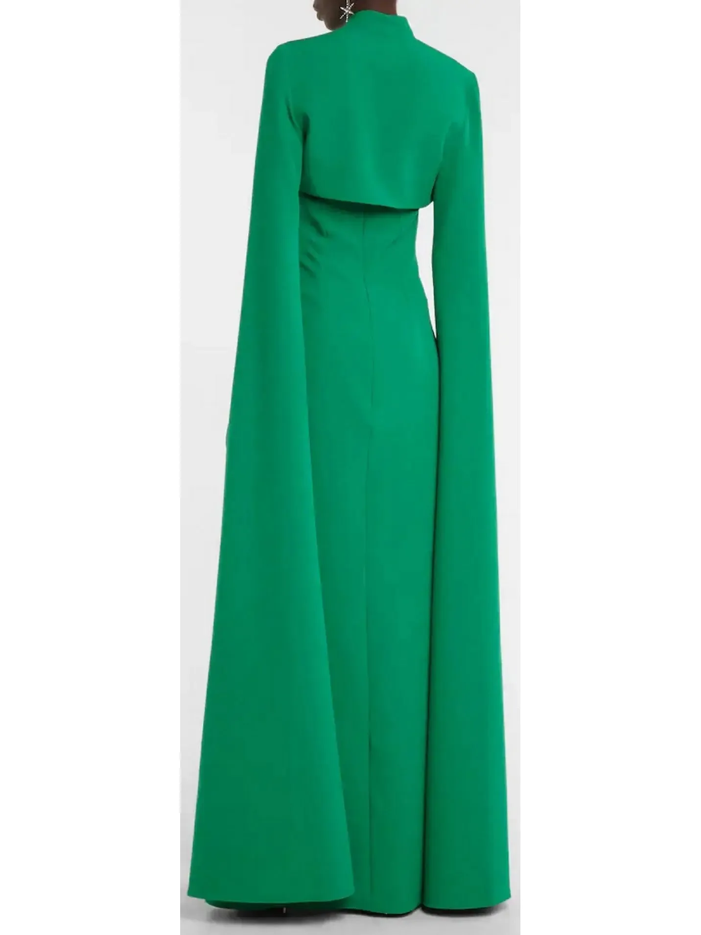 Women’s Crepe Cape Gown in Green