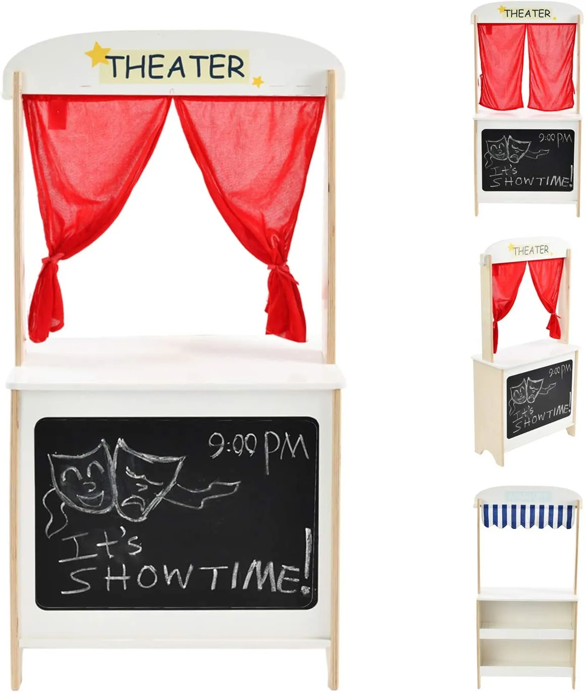 Wood Puppet Theater, Flannel Curtain Puppet Stage