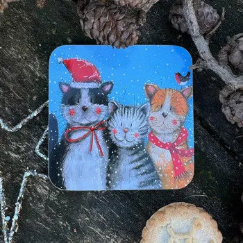 XC13 Festive Cats Coaster